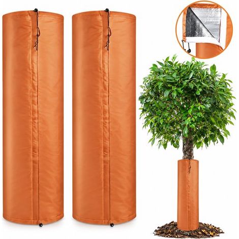 Housse d'hiver pour tronc d'arbre - 2 pièces - 20 x 100 cm - Protection contre le gel pour palmiers, oliviers et autres arbres - Isolation thermique (1/5)