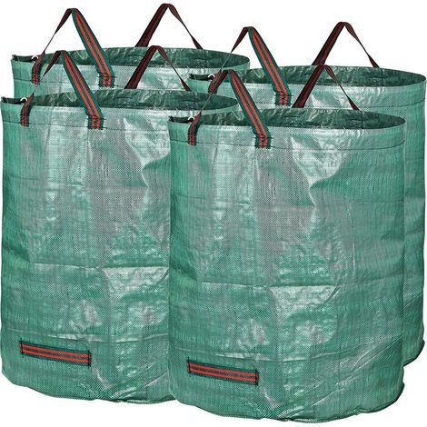 Lot de 4 Sacs de Jardin Réutilisable 120L Sacs de Déchets Jardin Pliable avec Poignées