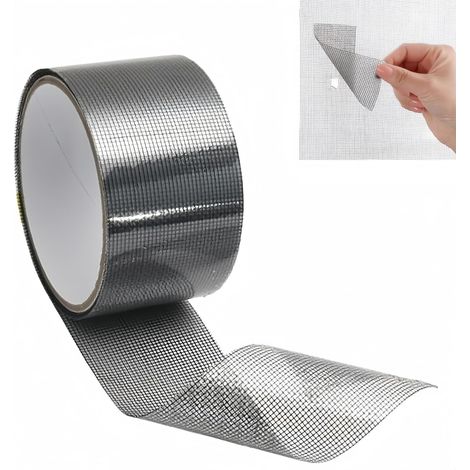 Moskitonetz-Reparaturband, 5 cm x 5 m, Reparaturband für Fliegengitter, Türloch-Reparaturstreifen, starker Klebstoff & werkzeuglose Montage (Grau) (1/5)