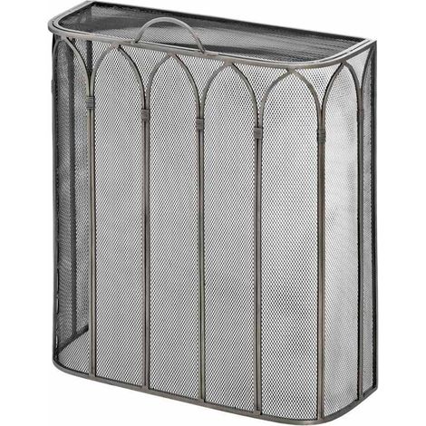 Gothic Antique Pewter Firescreen - Metal - L21 x W55 x H65 cm - Black