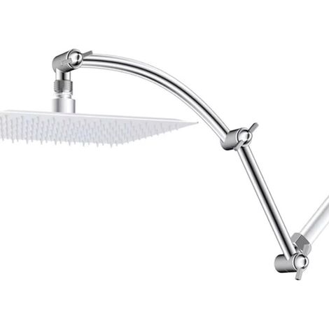 Bras Douche,Acier Inoxydable D'extension de Douche Accessoires pour Bras de Douche Tube D'extension Bras de Courbé Extension Bras de Douche (Argenté) (1/5)