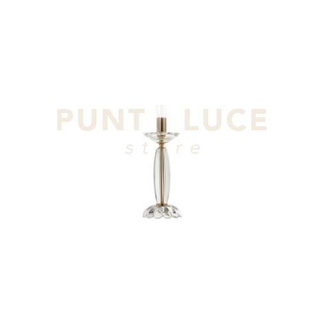 LUMETTO FIAMMA CRISTALLO E ORO 1 LUCE ATTACCO E14 H.32CM