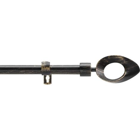Kit tringle extensible 120 à 210 cm patiné Ovalon noir or (1/4)