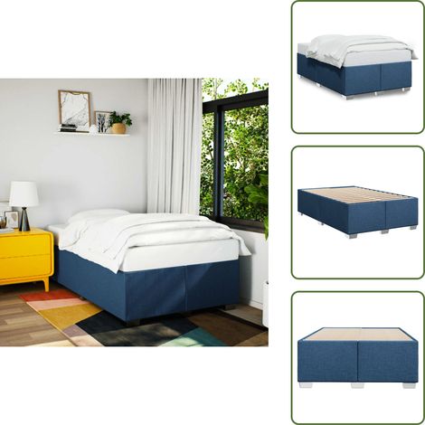 Cama de tela - vidaXL Estructura de cama sin colchón tela azul 120x200 cm - Cama de poliéster