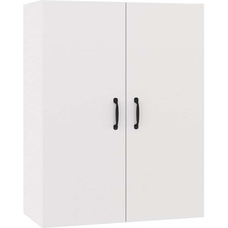 Armoire de cuisine suspendue Design moderne, Armoire Etagère de rangement, Blanc 69,5x34x90 cm Bois d'ingénierie OIB2972E (1/5)