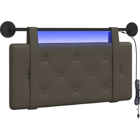 Testiera Testata del letto sospesa Con luce LED Grigio Similpelle (1/5)