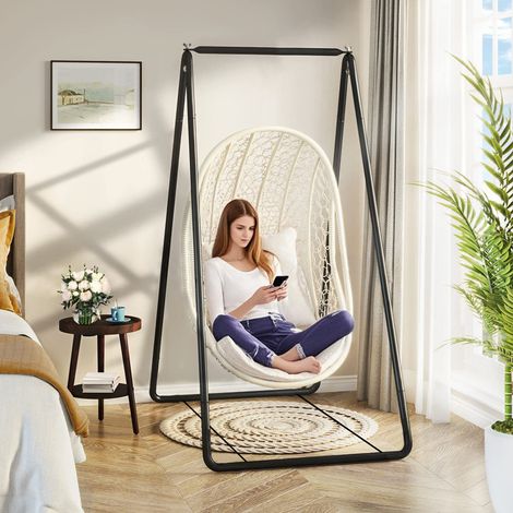 FIANAO – Support métal en A pour fauteuil hamac – charge 100 kg, résistant à la déformation – 85 × 80 × 144 cm