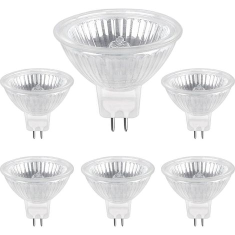 Halogenlampe GU5.3 35W 12V, 400lm Warmweiß 2700K Dimmbar, Halogenstrahlerlampe MR16, 6er Pack