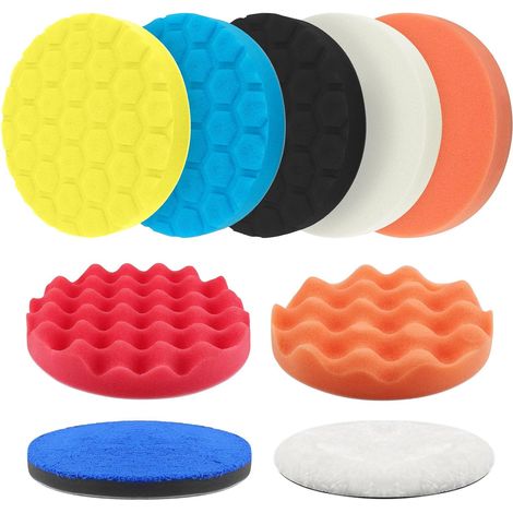 9 Pièces Pad de Polissage 150mm Éponge de Polissage pour Voiture (1/5)