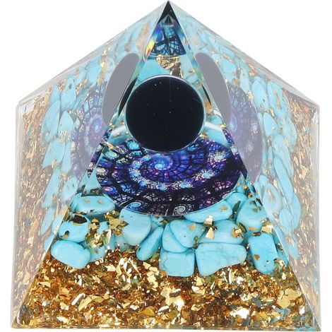 Pyramide d'orgone – Guérison énergétique – Pyramide des chakras favorisant la croissance spirituelle – Décoration de bureau pour la maison ou le bureau (1/5)