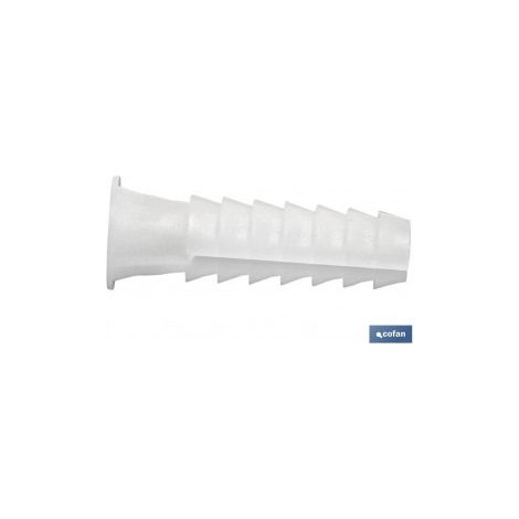 Pacco da 10 tasselli plastici bianchi 10 mm in blister