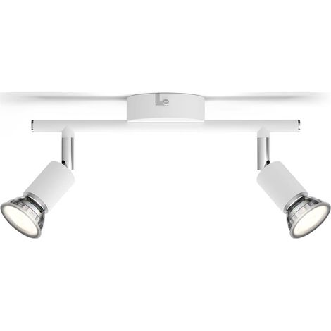 LIMBALI SPOT 2 LUCI ORIENTABILE excl. 2xGU10 50W IN METALLO BIANCO 46515200 (1/5)