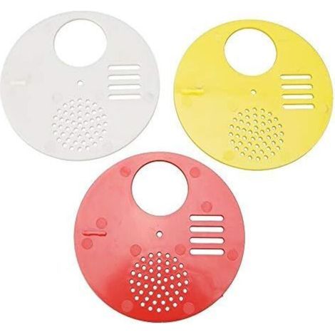 BUNTHAUS CSPARKV 3Pcs 12.5cm Porte Nid d'abeille  Porte en Ruche en Plastique Abeille Abeilles Évents Rond Entrée Disque Matériel D'apiculture