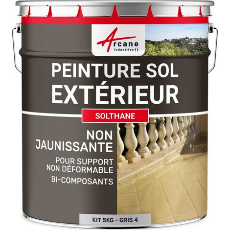 Peinture pour sol extérieur et intérieur, pour béton, haute résistance, non jaunissante : Solthane - 5 kg Telegris 4 - RAL 7047 - ARCANE INDUSTRIES (1/5)