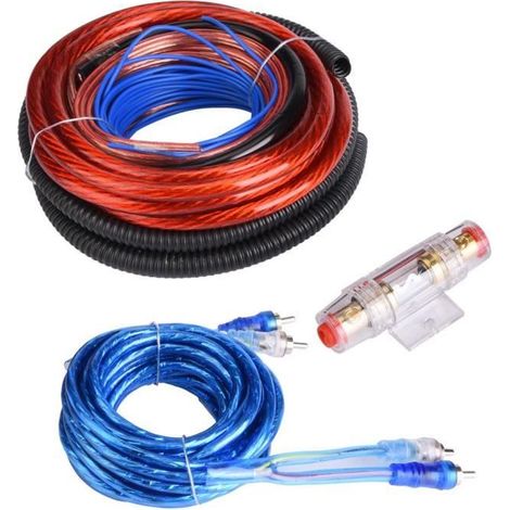 KLVGTIFS PUAmplificateur, 4 Guage 2800W Universal Car Audio Subwoofer Amplificateur de puissance Haut-parleur Installation Câble Kit (1/4)