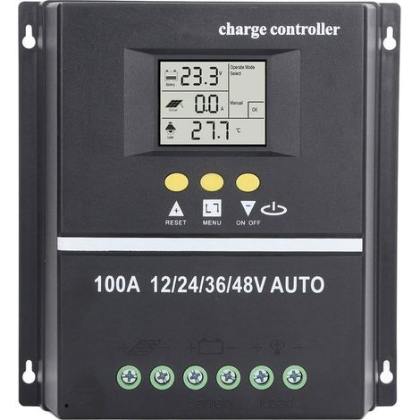 Régulateur de charge solaire MPPT 100A 12V 24V 36V 48V – Écran LCD – Double port USB – Efficacité jusqu'à 99,5% (1/5)