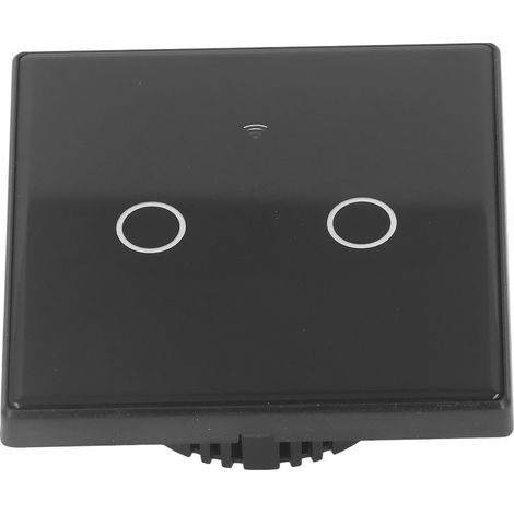 Panneau de commande sans fil intelligent à 2 modules pour éclairage Tuya, 100-250 V, 1000 W, Wi-Fi 2,4 GHz, interrupteur tactile mural. (1/5)