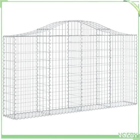 Panier de gabions arqué - FAFEICY - 153385 - 200x30x100/120 cm - Fer galvanisé - Fil 3,5 mm (1/4)