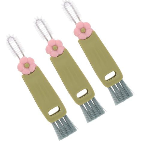 Deckelreinigungsbürste für Ritzen und Spalten, 3-teiliges Set  Flaschenverschlussdichtungen, kompakte Größe, Hellgrün, einfache Aufbewahrung (1/5)