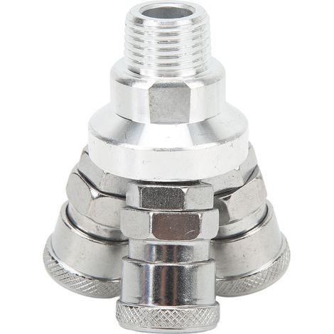 Raccord rapide 3 voies universel à filetage mâle tournant G1/2 pour compresseur d'air (1/5)