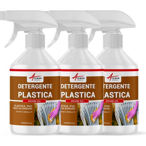 Sbiancante plastica ingiallita, per plastica bianca in pvc ingiallita - 1,5 L (3 x 0,5 L)  - ARCANE INDUSTRIES