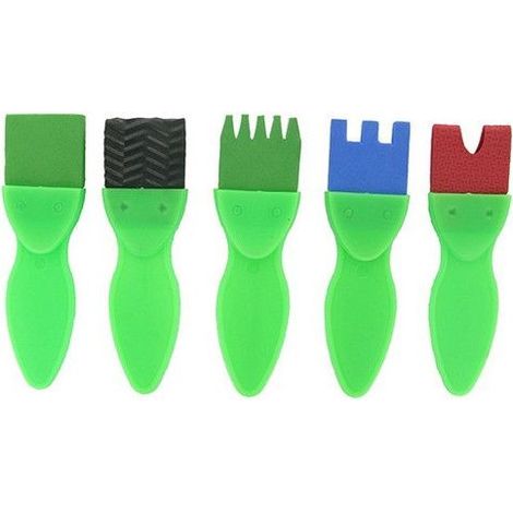 Assortiment de brosses fantaisie - CLEOPATRE - 5 pcs - 37 mm - Bouts plats et dentelés - Pour enfants