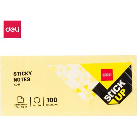 DELI Pack.3 Notas adhesivas 100h 38x51mm amarillo