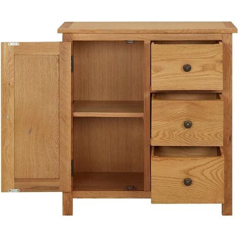 Armoire en Chêne Massif 70x35x75 cm - Placard de Rangement Compact avec Portes, Meuble de Dressage Élégant pour Chambre et Entrée (1/5)