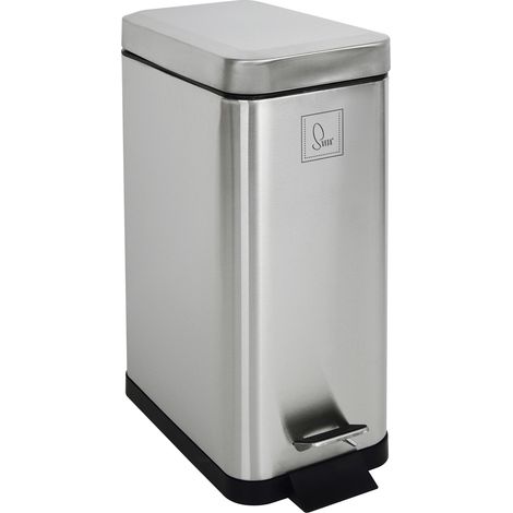 SVITA STM10 Mülleimer Treteimer 10l inkl. Inneneimer Softclose-Deckel Silber
