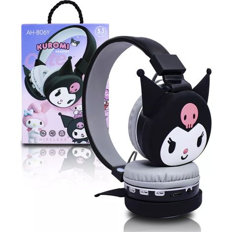 Auricular inalámbrico, conectividad Bluetooth, diseño Kuromi, color negro, luz indicadora roja, uso diario (1/5)