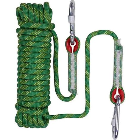 65FT sécurité escalade Rappelling Escape corde 3300lbs Static Rock escalade corde 10mm (1/5)