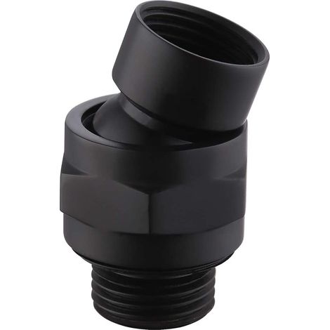 Adaptateur de joint à rotule pivotante pour pommeau de douche, connecteur à rotule, adaptateur d'angle de douche, matériel universel pour pommeau de douche,noir mat (1/5)