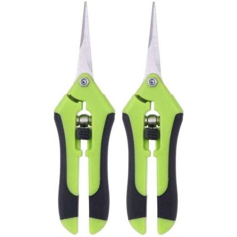 Gartenscheren-Set (2-teilig), professionelle manuelle Gartenschere aus Edelstahl (grün)