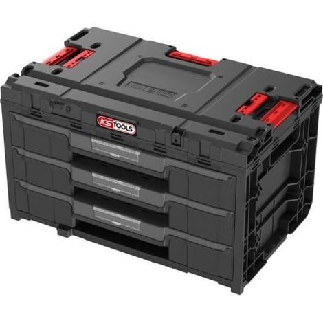 Werkzeugkiste - KS TOOLS - 850.0386F - 3 Schubladen - Modulares Aufbewahrungssystem - Wasserfest
