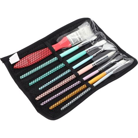 8-teiliges Pinselset mit Nylonborsten, multifunktional, inklusive Aufbewahrungsbeutel aus Stoff für Aquarell-, Öl- und Gouachemalerei (1/5)