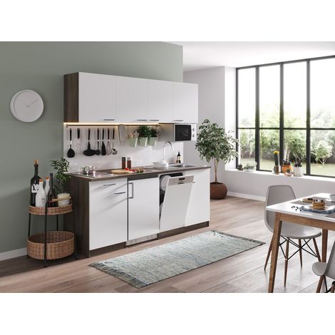 Cuisine Kitchenette Single Chêne York Blanc Oliver 195 cm Respekta
