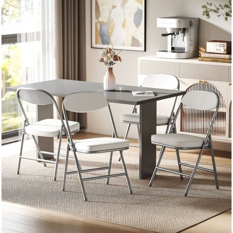 Chaise salle manger pliante lot de 4 rembourrées OKMYHOME (1/4)
