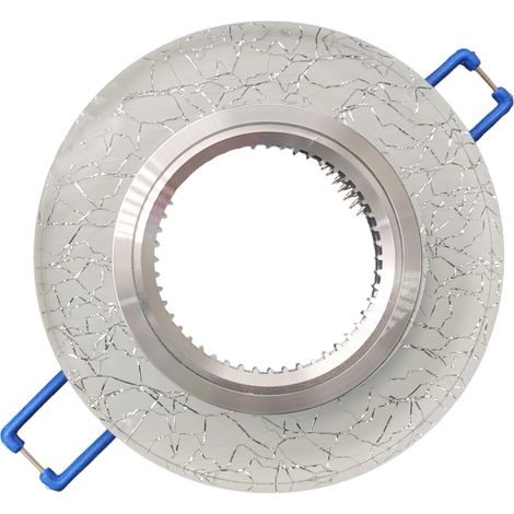 Portafaretto Tondo in Vetro Argento Oro Fisso da incasso cartongesso per lampadine GU10 MR16  Argento
