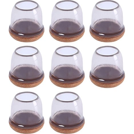 Ensemble de 8 protections de sol pour pieds de chaise avec embouts en feutre, forme ronde S (1/4)