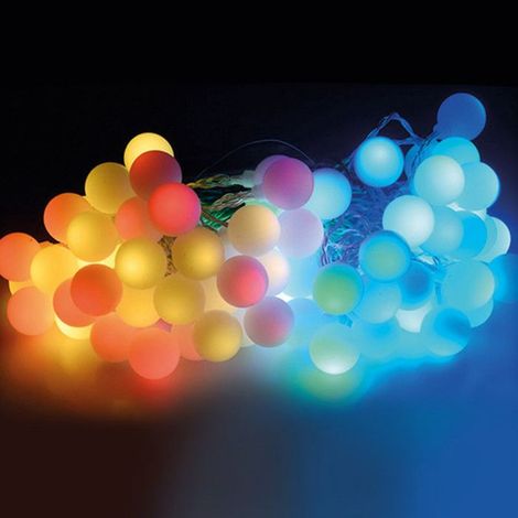 80 boules LED colorées, guirlande lumineuse décorative pour intérieur, fête, Noël et événements festifs (1/4)