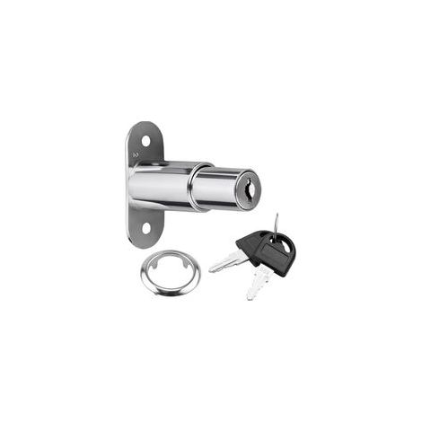 Serrure de Placard à Cylindre de Pression pour Porte Coulissante, Serrure à Boulon avec Cylindre Différent, pour Vitrines et Armoires, Inclut Clé (Diamètre du Cylindre: 19 mm) (1/5)