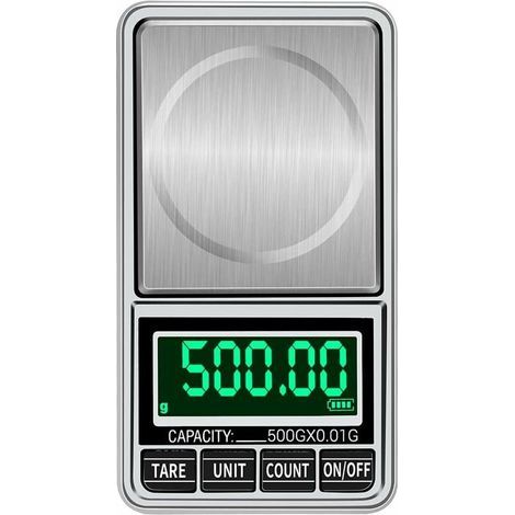 Balance numérique portable pour bijoux en or, mini balance de poche numérique professionnelle et précise, balance électronique de précision 500 g/0,01 g-AquaForge (1/5)