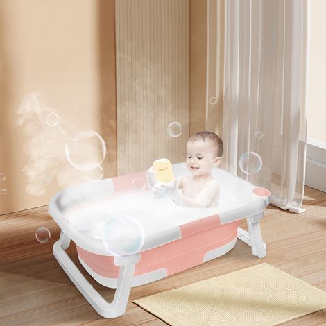 Babybadewanne Faltbadewanne Anti Rutsch Baby Badewanne 0-3 Jahre Rosa (1/5)