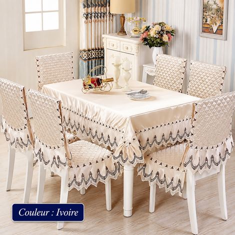 Housse de chaise style européen coton beige cristal 1 assise et 1 dossier 30 × 30 × 30 cm 1 kg – Livraison gratuite