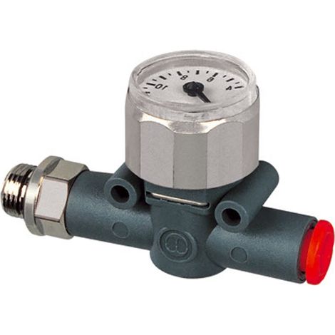 Riegler Manometer, Gewinde (Eing.) - Schlauch (Ausg.), G 1/4, Schl.-Ø 6 (1/4)