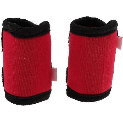 Lot de 2 attelles pour chien (avant et arrière) avec genouillères et sangles, noires, taille S-Red S (1/5)