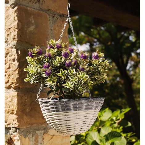 VASO BASKET BIANCO/GRIGIO D.30CM APPENDIBILE