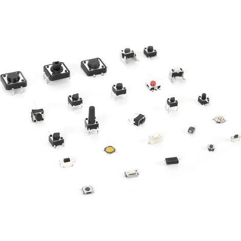 Kit d'assortiment de 250 interrupteurs à bouton-poussoir tactiles micro-momentanés 12 V 50 mA, 25 valeurs (1/5)