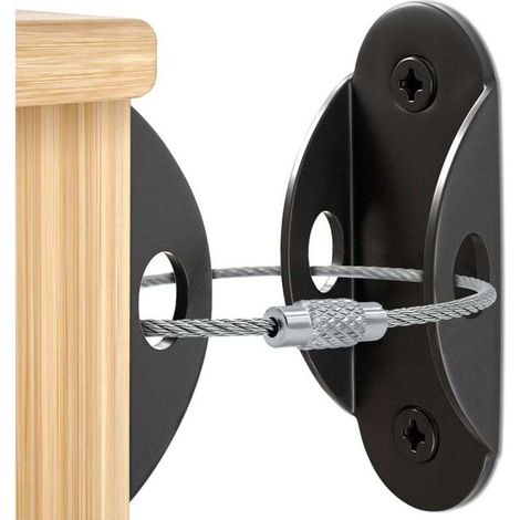 Ancrages pour meubles (paquet de 10) Attaches anti-basculement pour meubles, résistance à la traction de 400 lb, attaches métalliques résistantes aux chocs pour empêcher les bébés et les animaux de co (1/4)