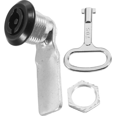 Serrure Métallique pour Poubelle Extérieure avec Clé, Verrouillage Sécurisé Noir, Matériau Imperméable Résistant aux Intempéries, Jeu de Clés pour Gestion des Déchets (1/5)